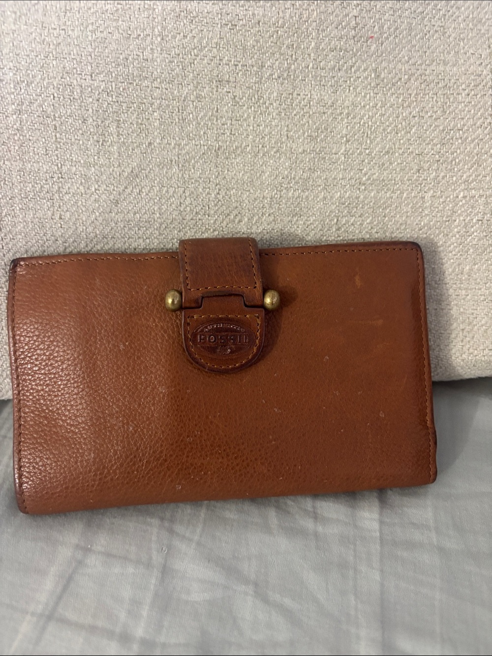 Fossil Cognac Leather Snap Wallet